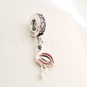 Pandora Jewelry - Pandora Flamingo Dangle Silver 791294CZS Pandora Jewelry - Pandora Flamingo Dangle Silver 791294CZS